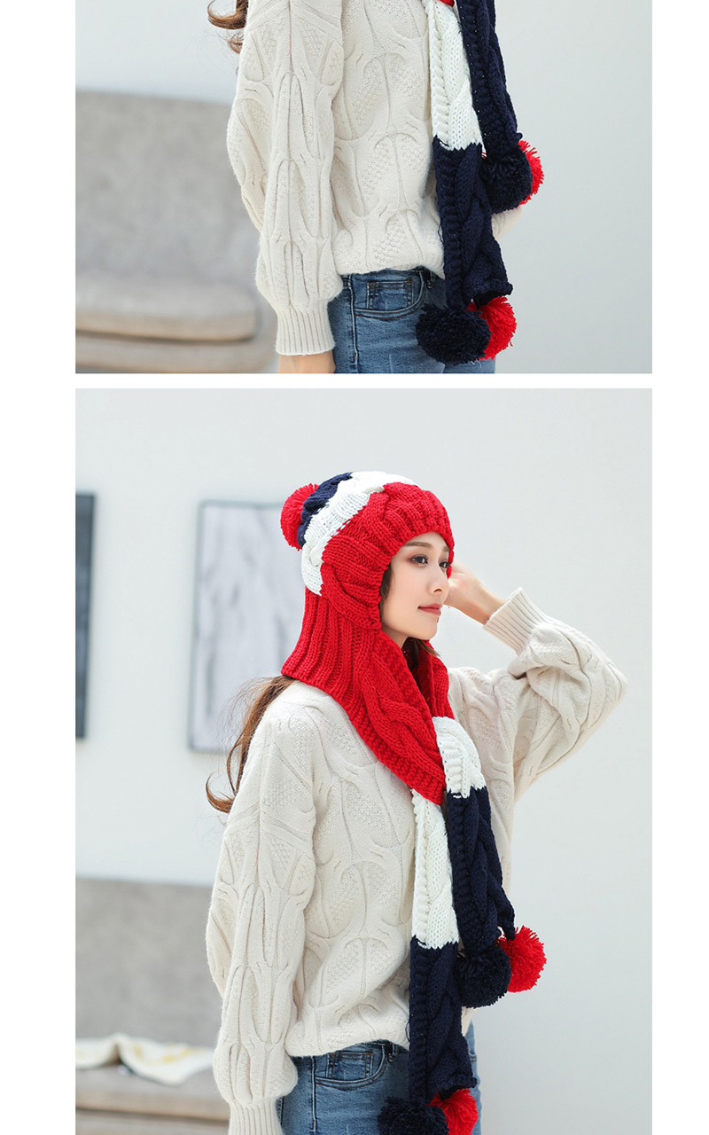 Fashion Red Color Matching Decorated Hat,Knitting Wool Hats