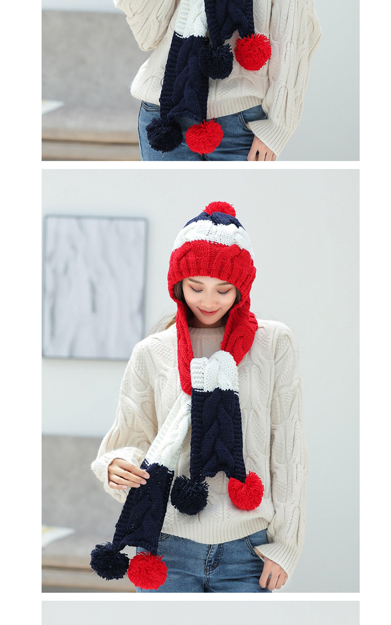 Fashion Red Color Matching Decorated Hat,Knitting Wool Hats