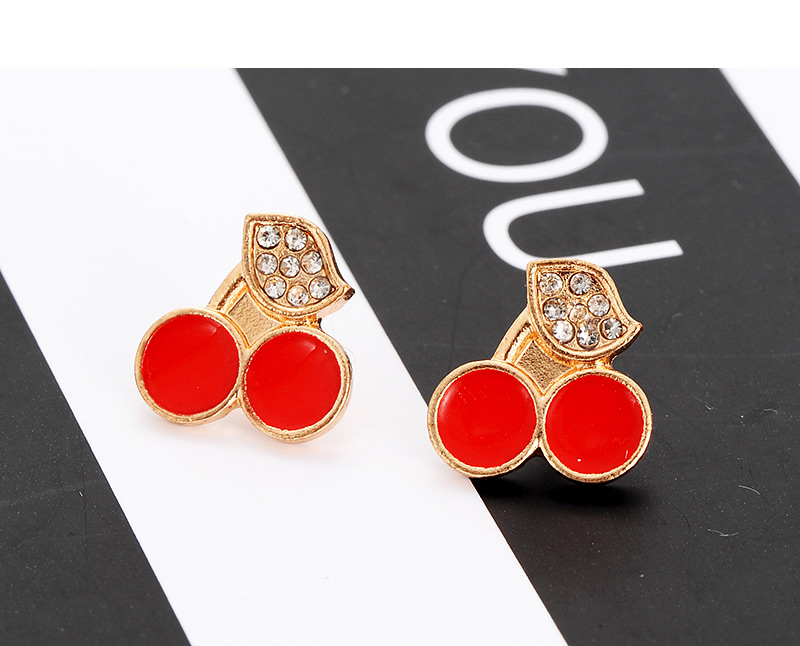 Fashion Red Cherry Shape Decorated Cufflinks,Korean Brooches