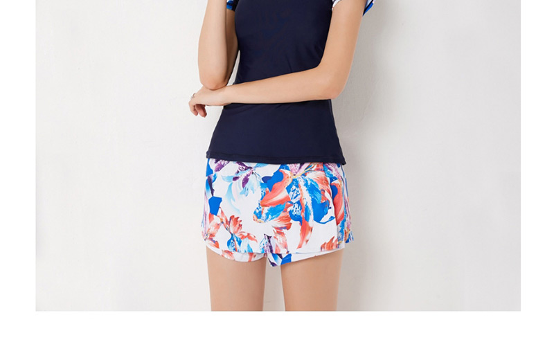 Fashion Multi-color Flower Pattern Decorated Swimwear,Swimwear Plus Size