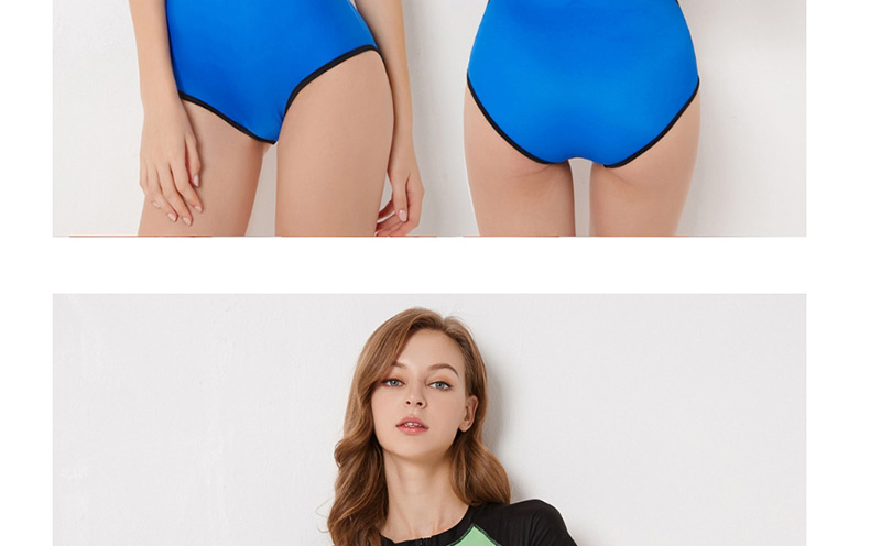 Fashion Blue Color Matching Decorated Swimwear,Swimwear Plus Size