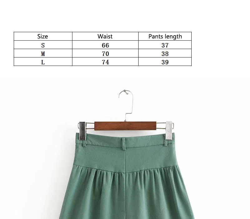 Fashion Green Pure Color Decorated Leisure Shorts,Shorts