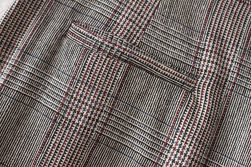 Fashion Dark Gray Grid Pattern Decorated Loose Pants,Pants
