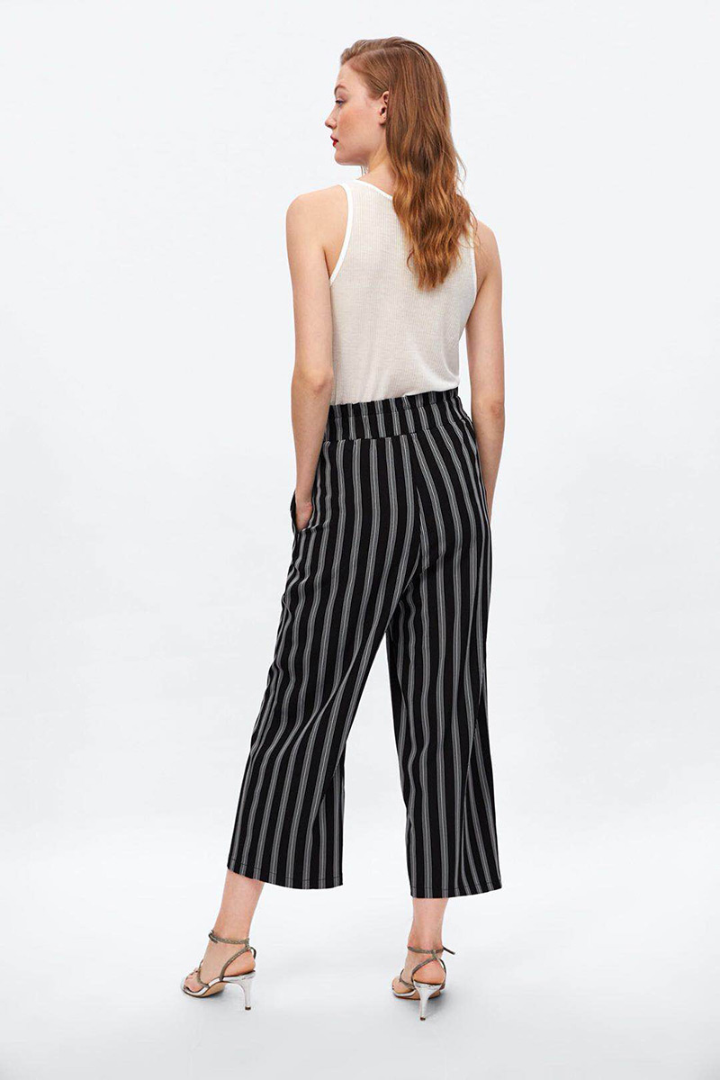 Fashion Black Stripe Pattern Decorated Loose Pants,Pants