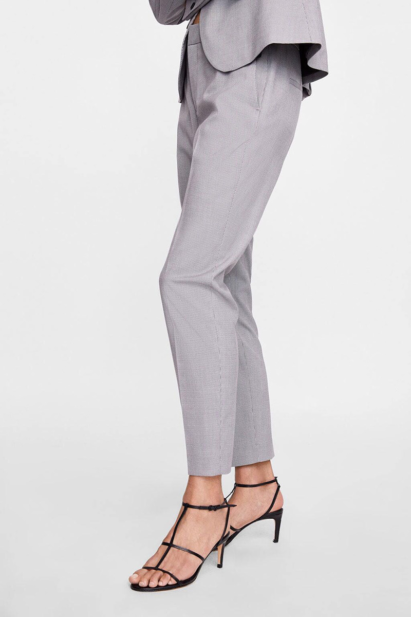Fashion Gray Pure Color Decorated Simple Pants,Pants