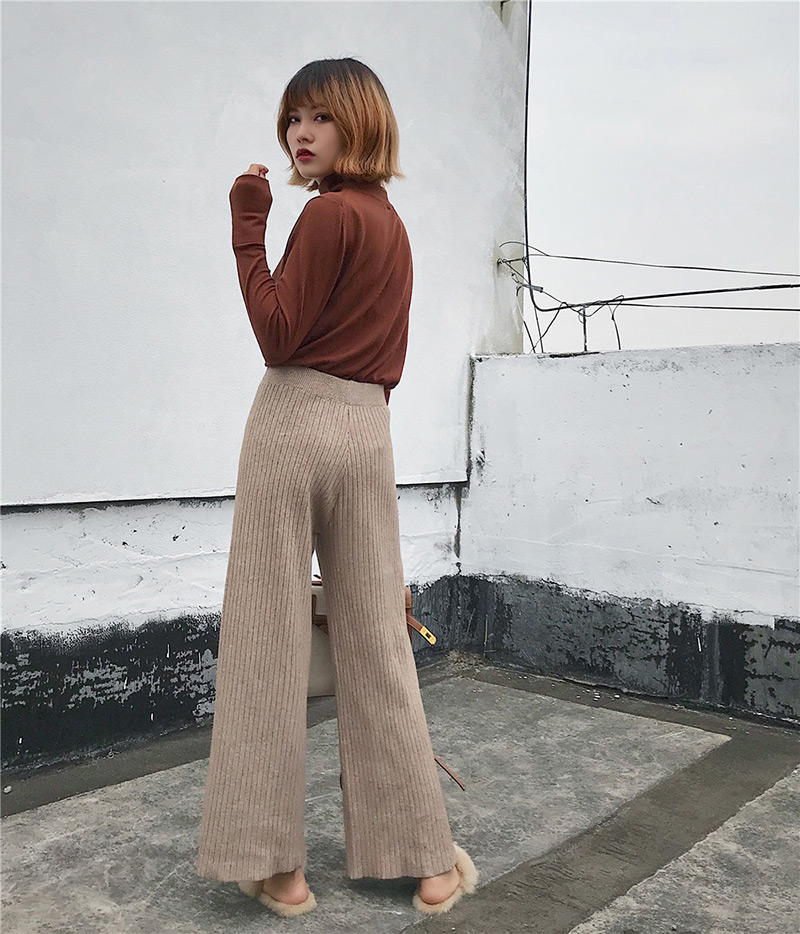 Fashion Brown Pure Color Decorated Loose Pants,Pants