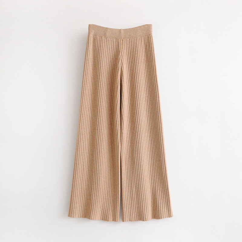 Fashion Brown Pure Color Decorated Loose Pants,Pants