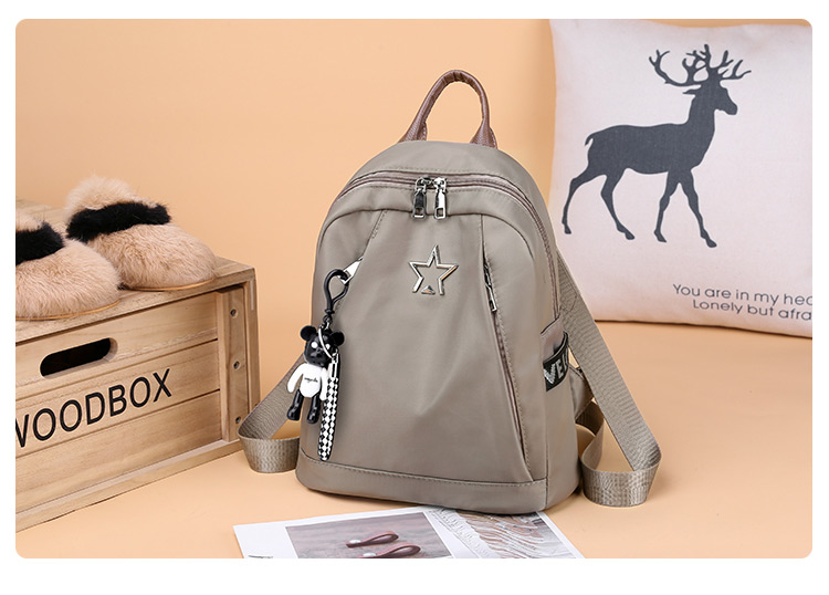 Fashion Red Star Shape Decorated Pure Color Backpack,Backpack