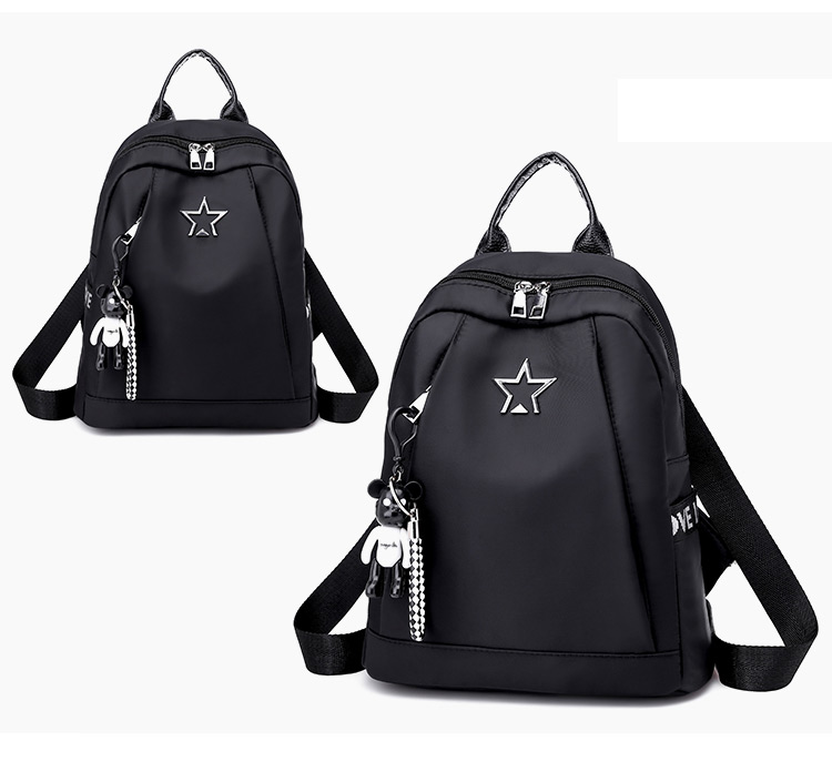 Fashion Gray Star Shape Decorated Pure Color Backpack,Backpack