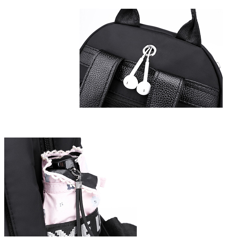 Fashion Black Star Shape Decorated Pure Color Backpack,Backpack