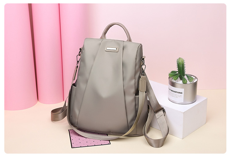 Fashion Khaki Pure Color Decorated Simple Backpack,Backpack