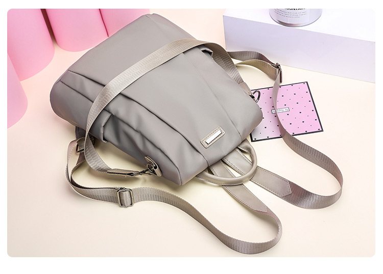 Fashion Khaki Pure Color Decorated Simple Backpack,Backpack