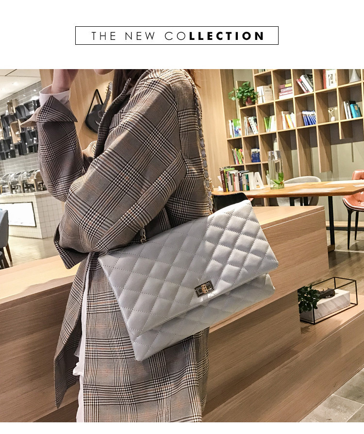 Fashion Black Grid Shape Design Pure Color Shoulder Bag,Messenger bags