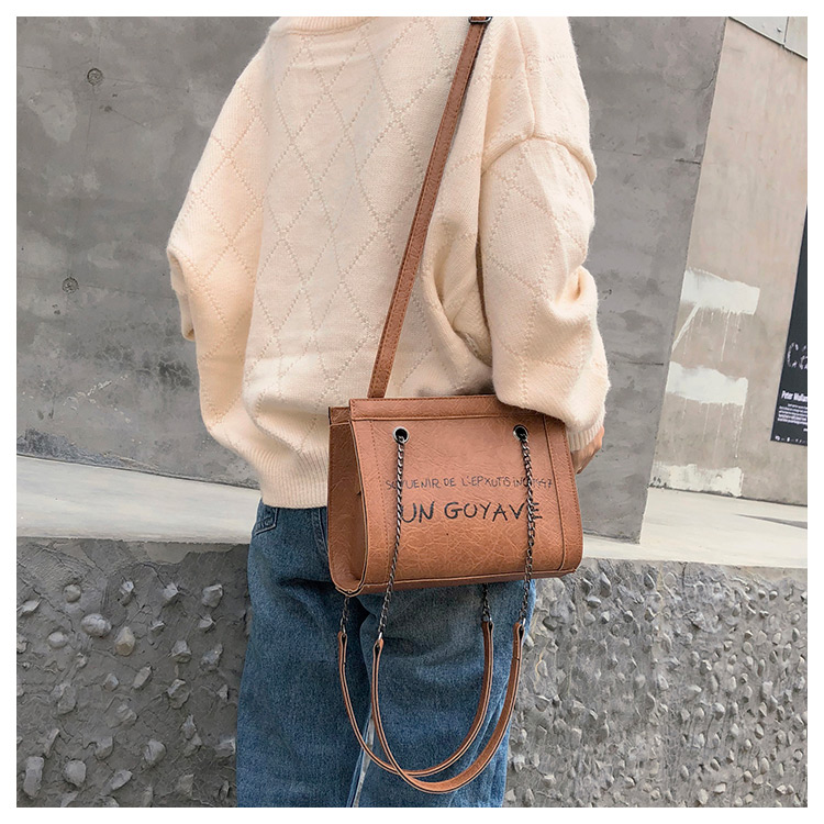Fashion Brown+yellow Letter Pattern Design Shoulder Bag,Messenger bags