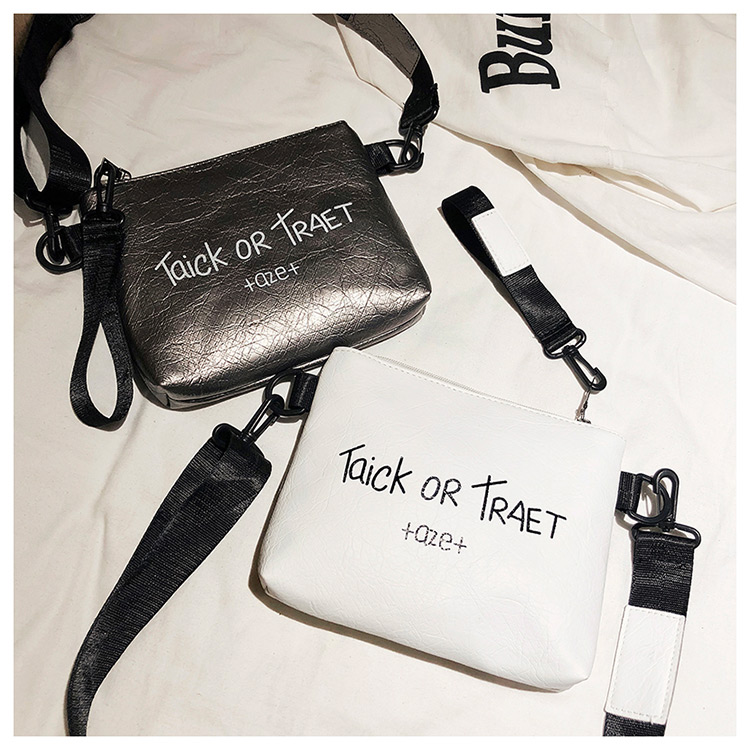 Fashion Gun Black Letter Pattern Design Pure Color Bag,Shoulder bags
