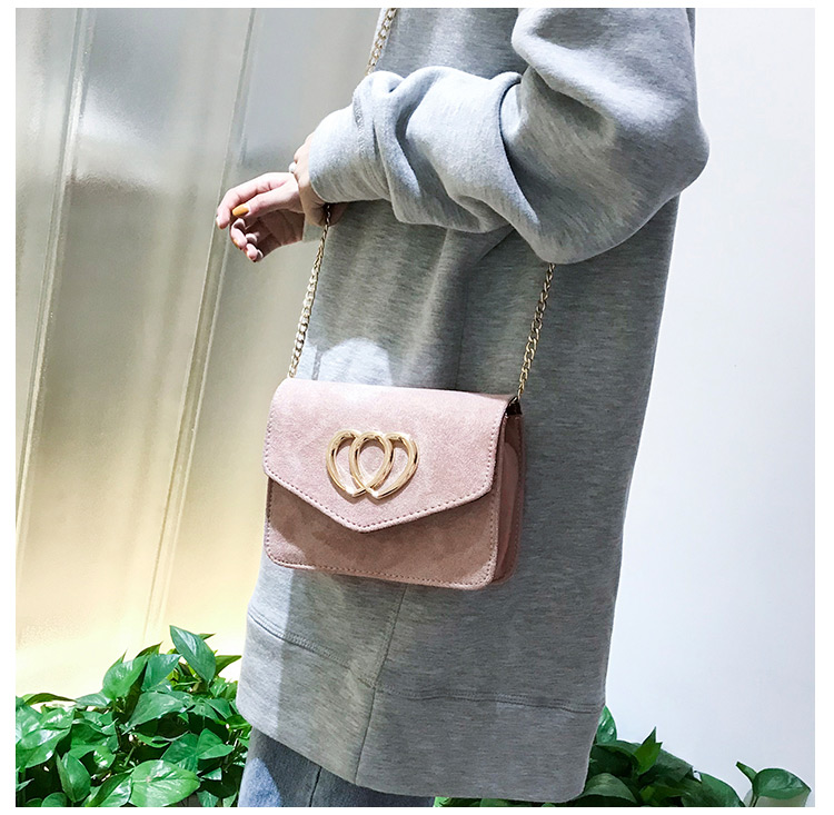 Fashion Pink Heart Shape Decorated Pure Color Bag,Shoulder bags