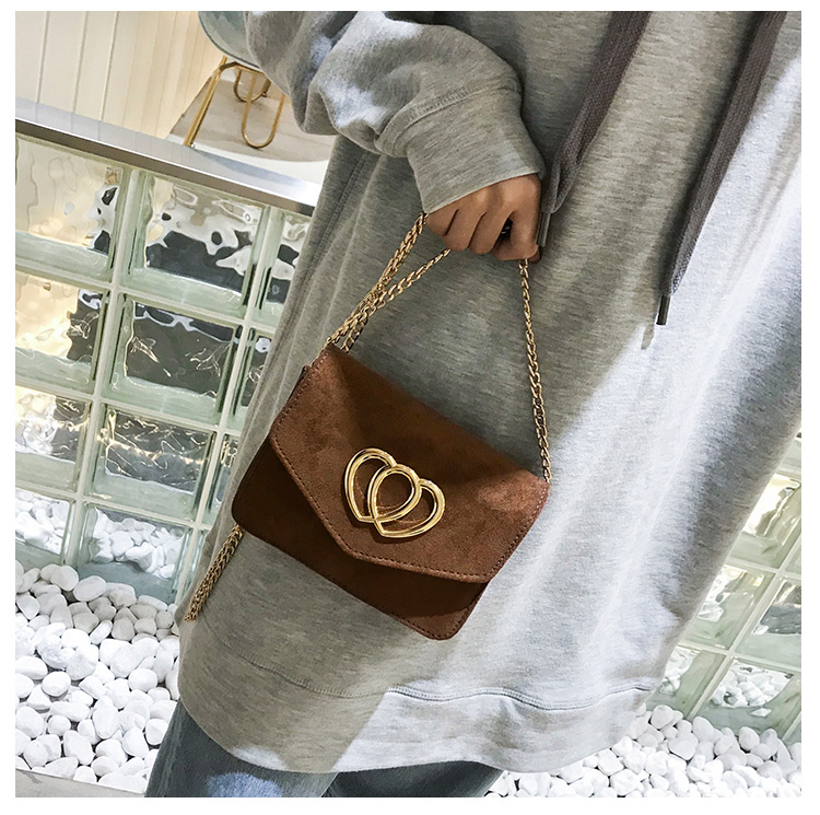 Fashion Brown Heart Shape Decorated Pure Color Bag,Shoulder bags