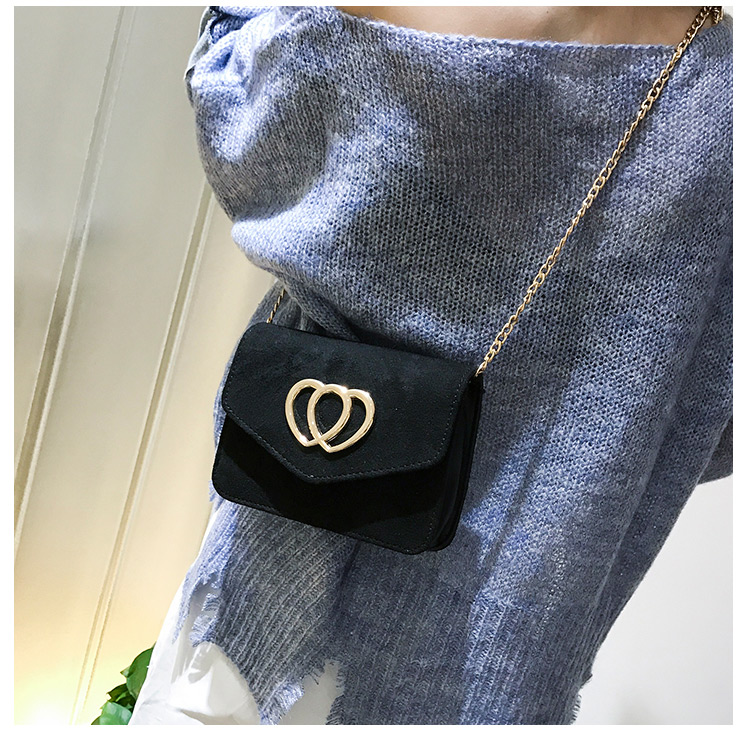 Fashion Black Heart Shape Decorated Pure Color Bag,Shoulder bags