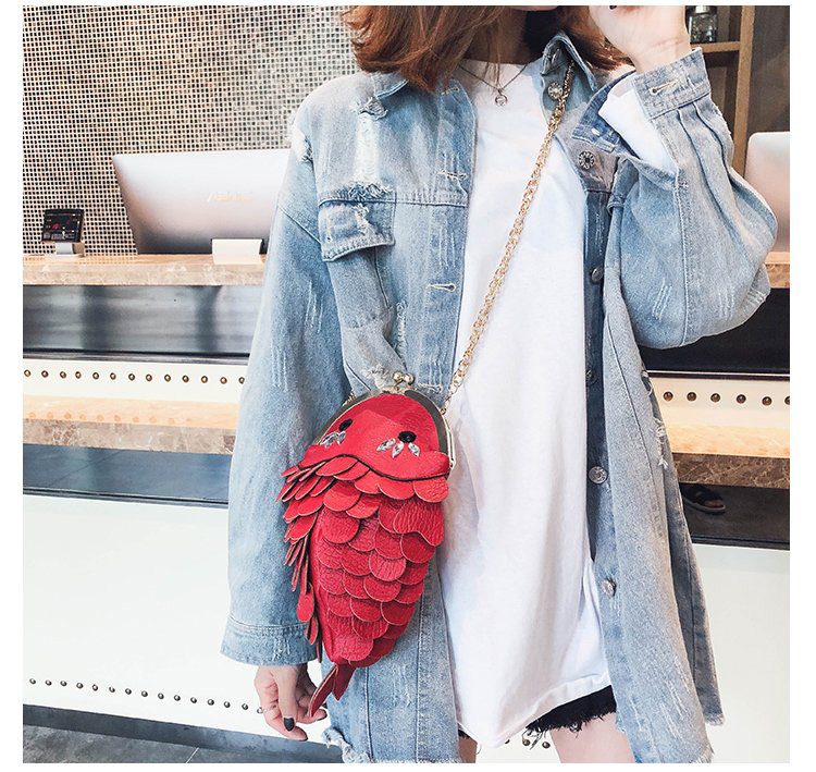 Fashion Red Goldfish Shape Design Pure Color Shoulder Bag,Shoulder bags
