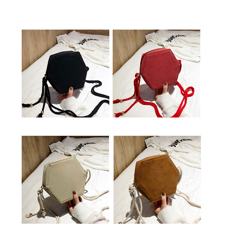 Fashion Khaki Hexagon Shape Design Pure Color Bag,Shoulder bags