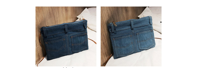 Fashion Dark Blue Pure Color Desigm Square Shape Shoulder Bag,Shoulder bags