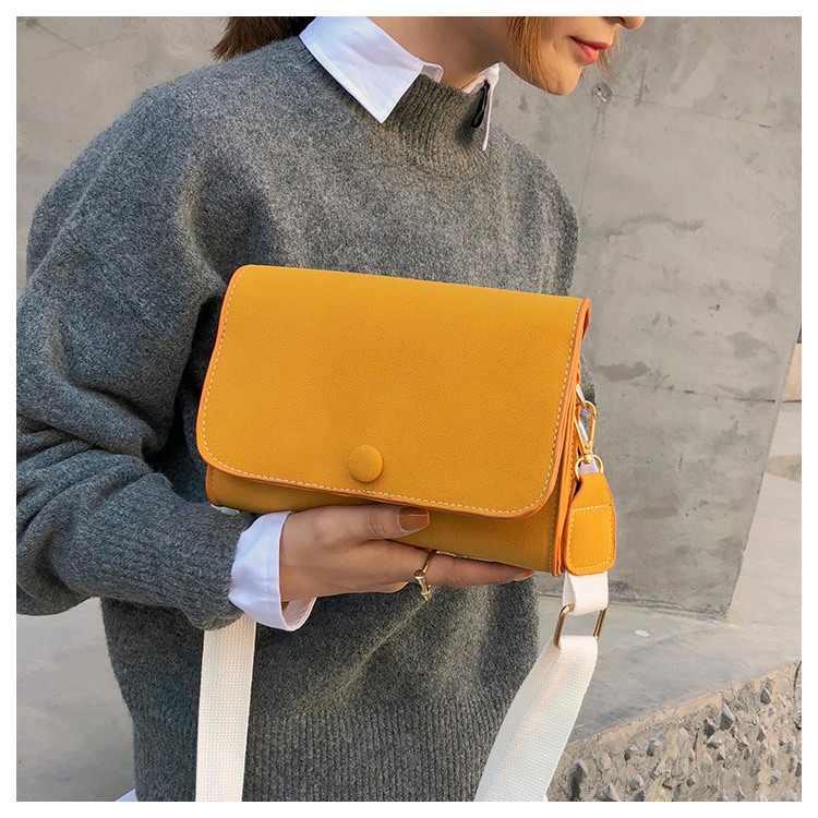 Fashion Yellow Square Shape Design Pure Color Bag,Shoulder bags