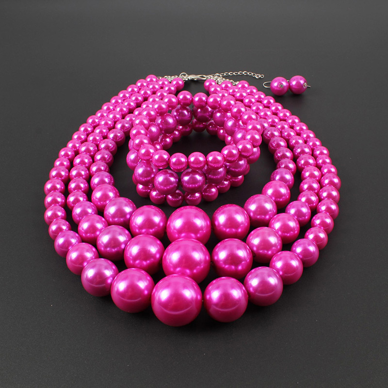 Fashion Purple Pearls Decorated Pure Color Jewelry Sets,Jewelry Sets