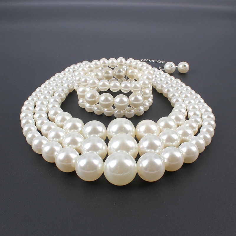 Fashion Gray Pearls Decorated Pure Color Jewelry Sets,Jewelry Sets