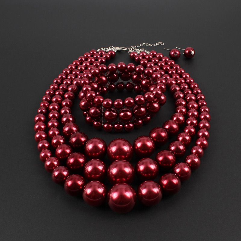 Fashion Purple Pearls Decorated Pure Color Jewelry Sets,Jewelry Sets