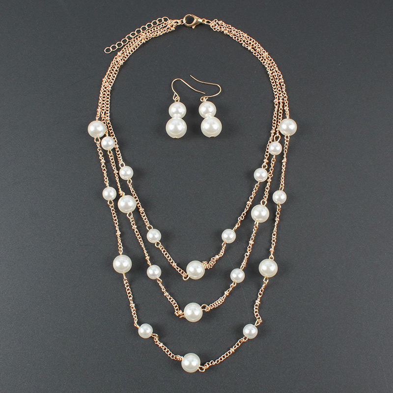 Fashion White Pearls Decorated Multi-layer Jewelry Sets,Jewelry Sets
