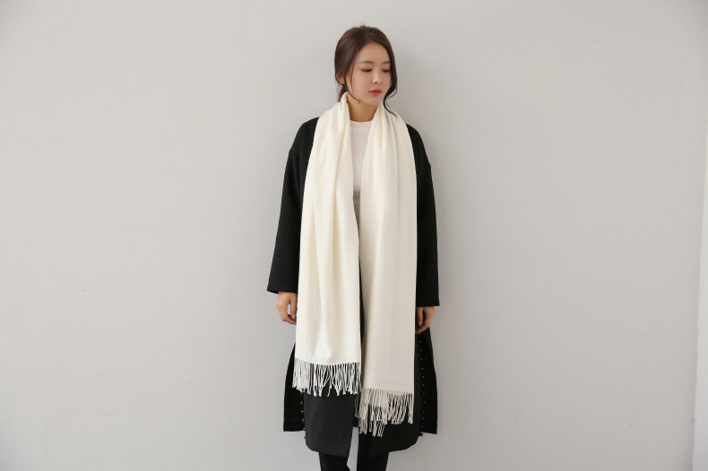 Fashion Light Gray Tassel Decorated Pure Color Scarf,knitting Wool Scaves