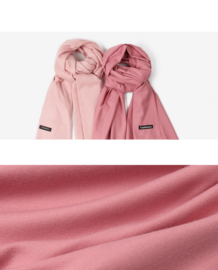 Fashion Pink Tassel Decorated Pure Color Scarf,knitting Wool Scaves
