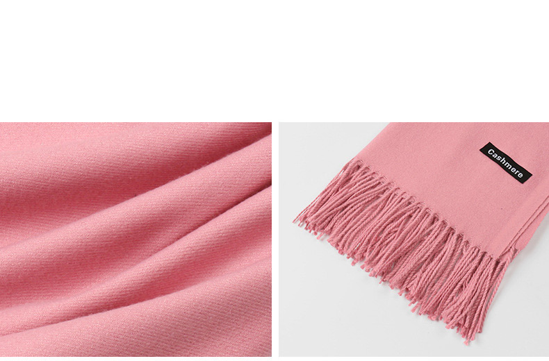 Fashion Light Pink Tassel Decorated Pure Color Scarf,knitting Wool Scaves