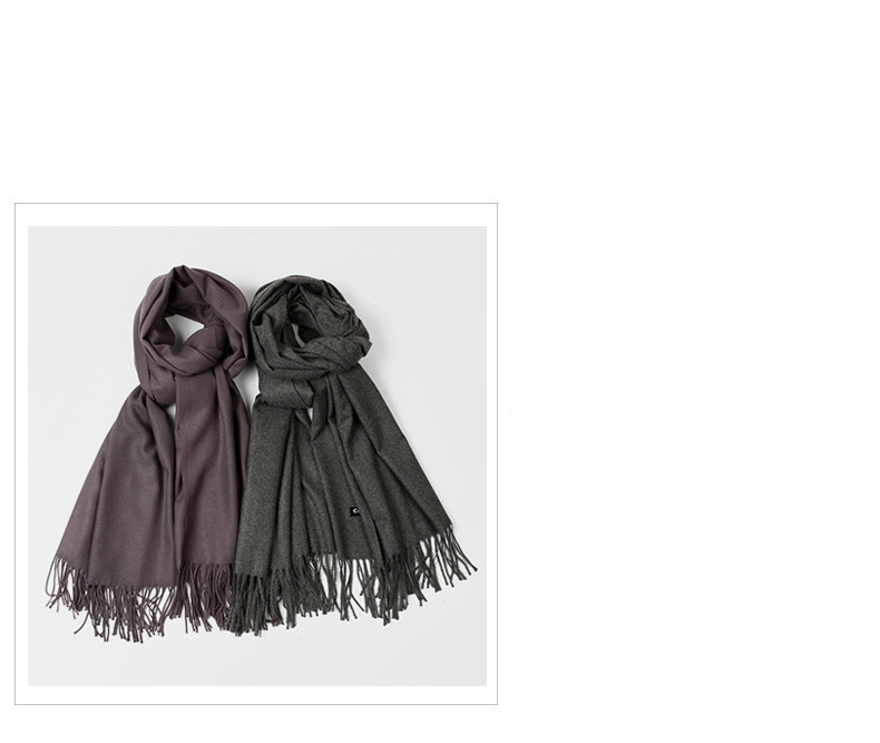 Fashion Gray Tassel Decorated Pure Color Scarf,knitting Wool Scaves
