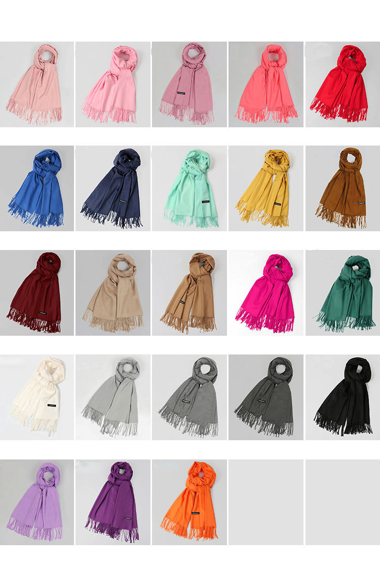 Fashion Red Tassel Decorated Pure Color Scarf,knitting Wool Scaves