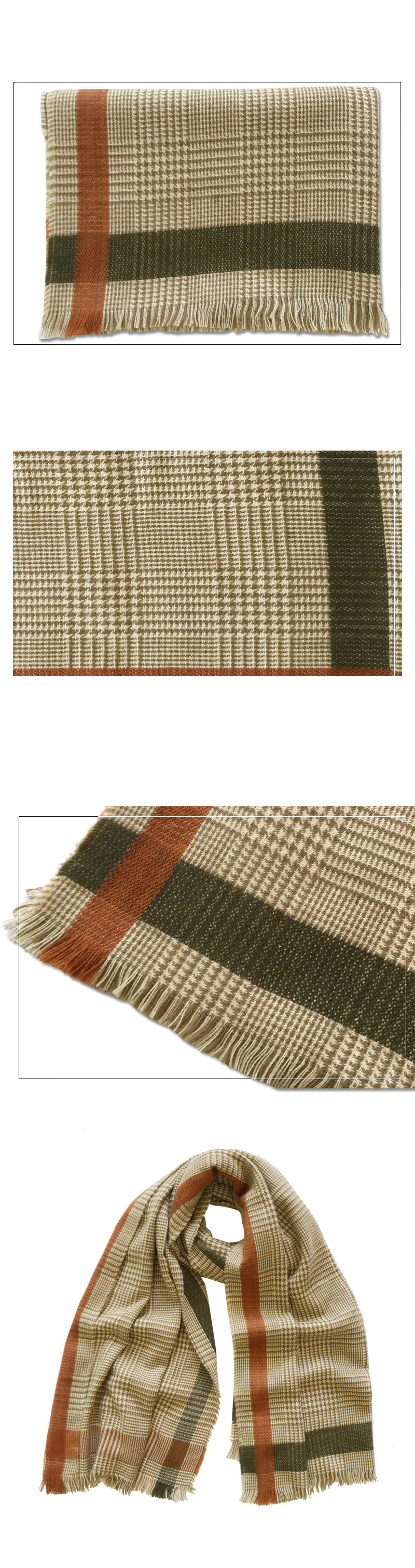 Fashion Blue Grid Pattern Design Dual-use Scarf,knitting Wool Scaves