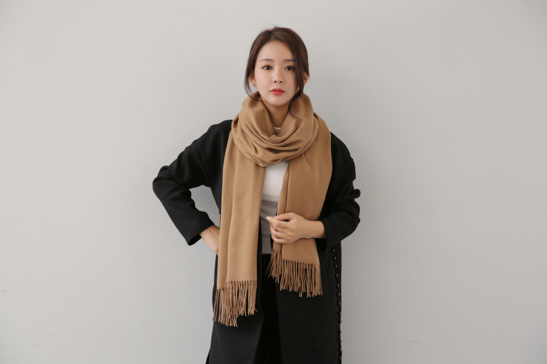Fashion Olive Pure Color Decorated Warm Scarf,knitting Wool Scaves