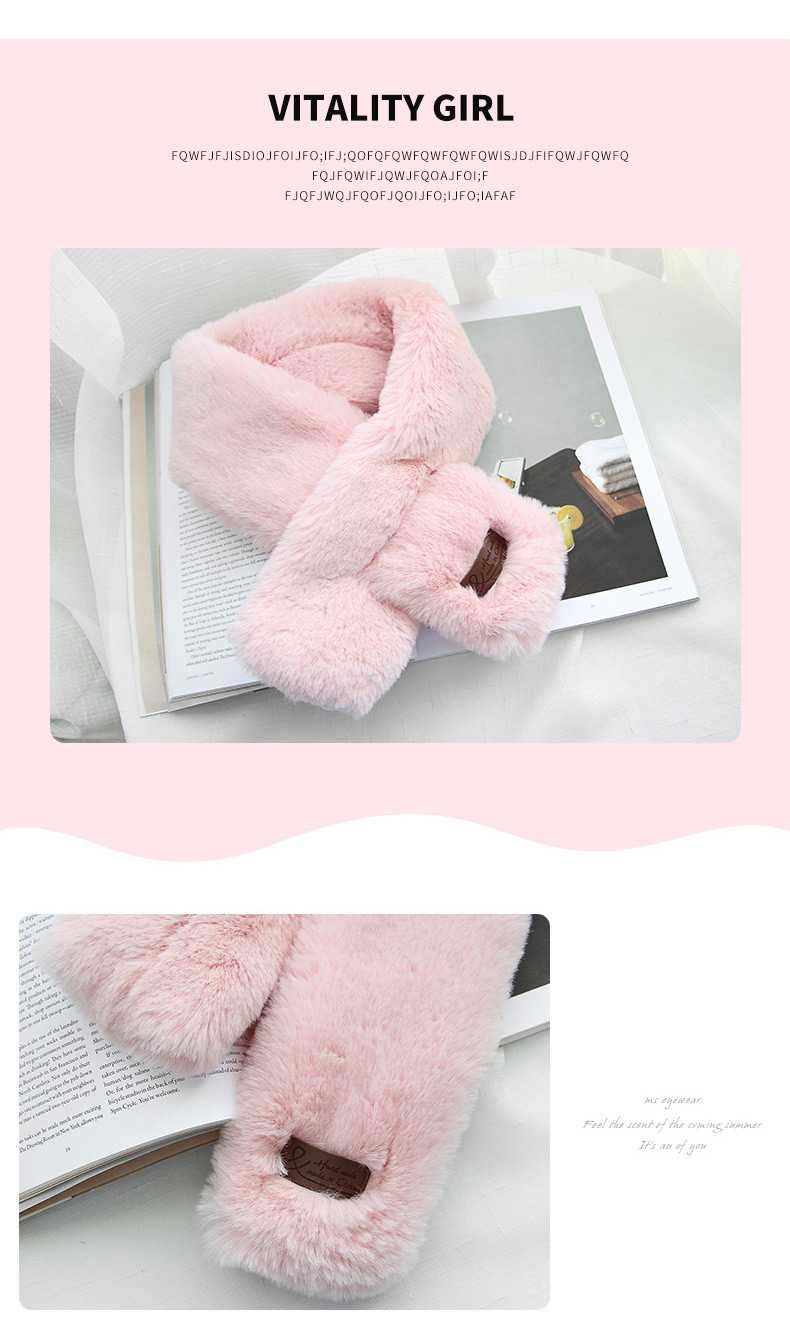 Fashion Pink Labeling Pattern Decorated Pure Color Scarf,knitting Wool Scaves