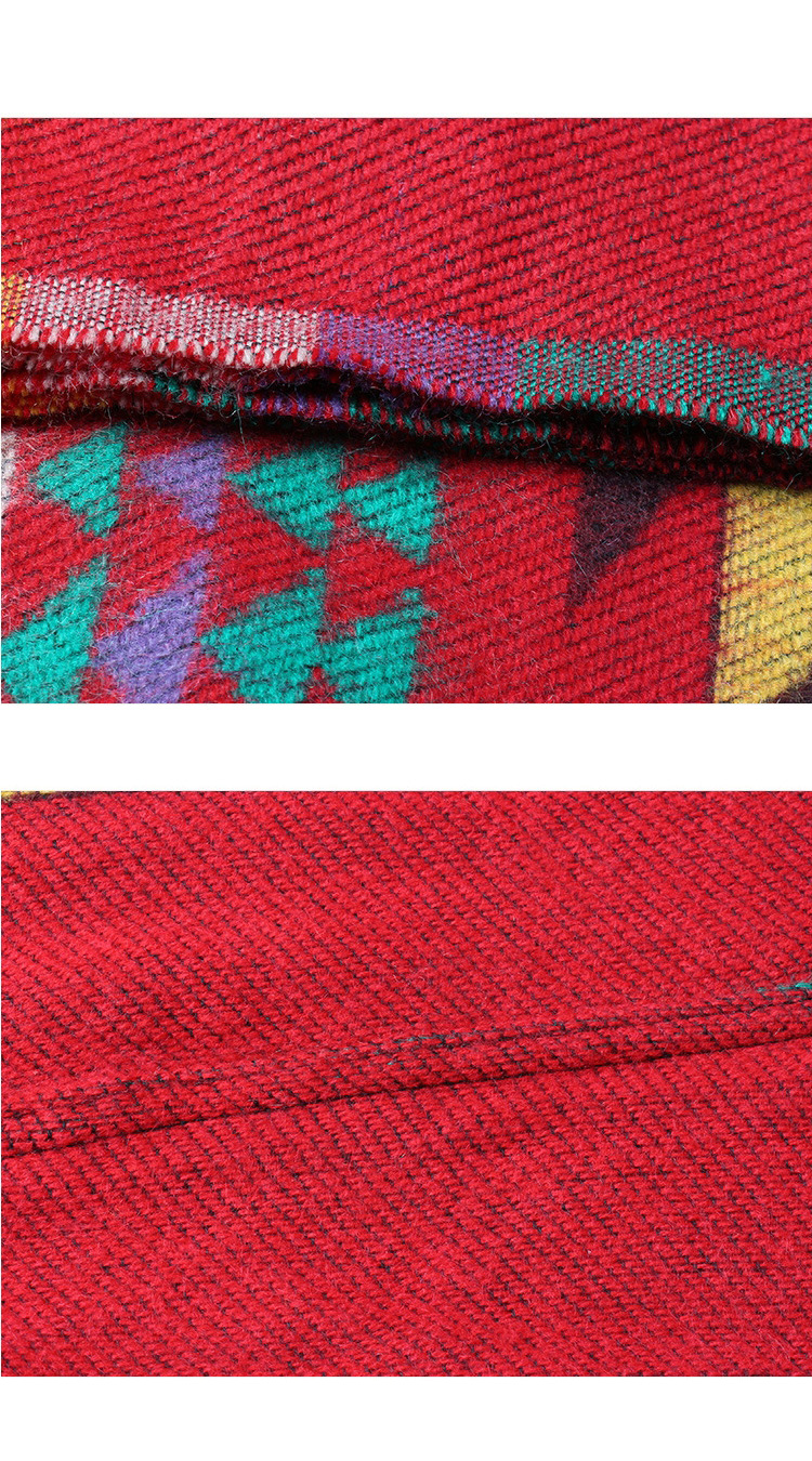 Fashion Navy Geometric Shape Pattern Design Thicken Scarf,knitting Wool Scaves