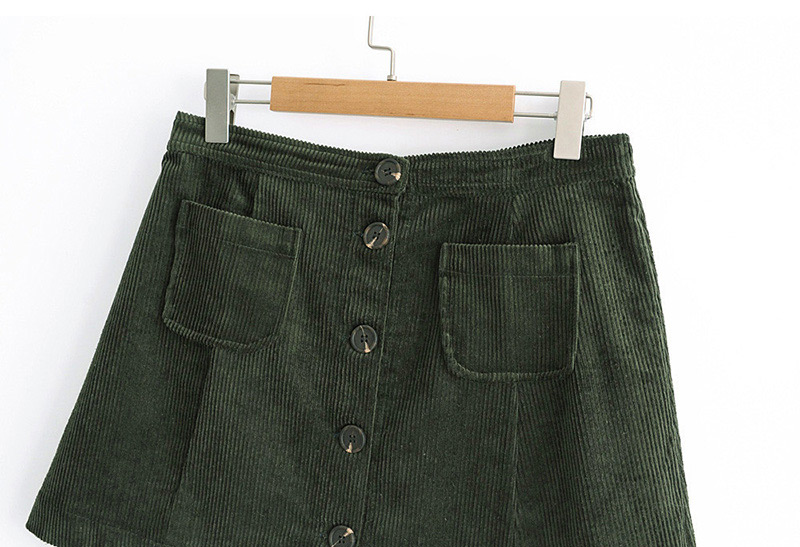 Fashion Green Pure Color Decorated Skirt,Skirts