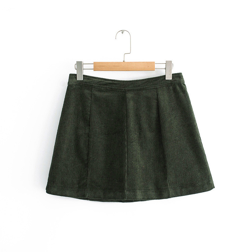 Fashion Green Pure Color Decorated Skirt,Skirts