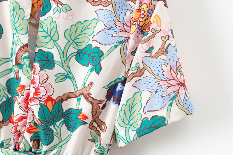 Fashion Multi-color Round Neckline Design Color Matching Jumpsuit,Pants