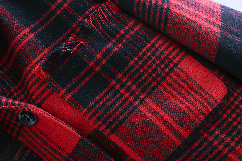 Fashion Red+black Color Matching Design Long Sleeves Coat,Coat-Jacket