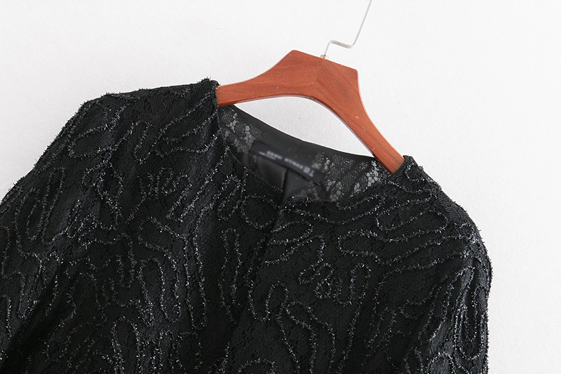 Fashion Black Pure Color Design Round Neckline Coat,Coat-Jacket