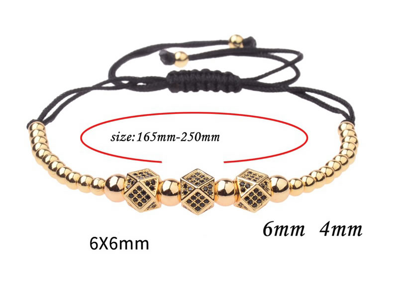 Fashion Rose Gold Rhombus Shape Decorated Hand-woven Bracelet,Fashion Bracelets