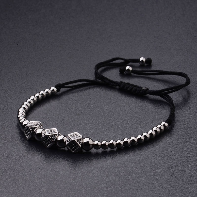 Fashion Silver Color Rhombus Shape Decorated Hand-woven Bracelet,Fashion Bracelets