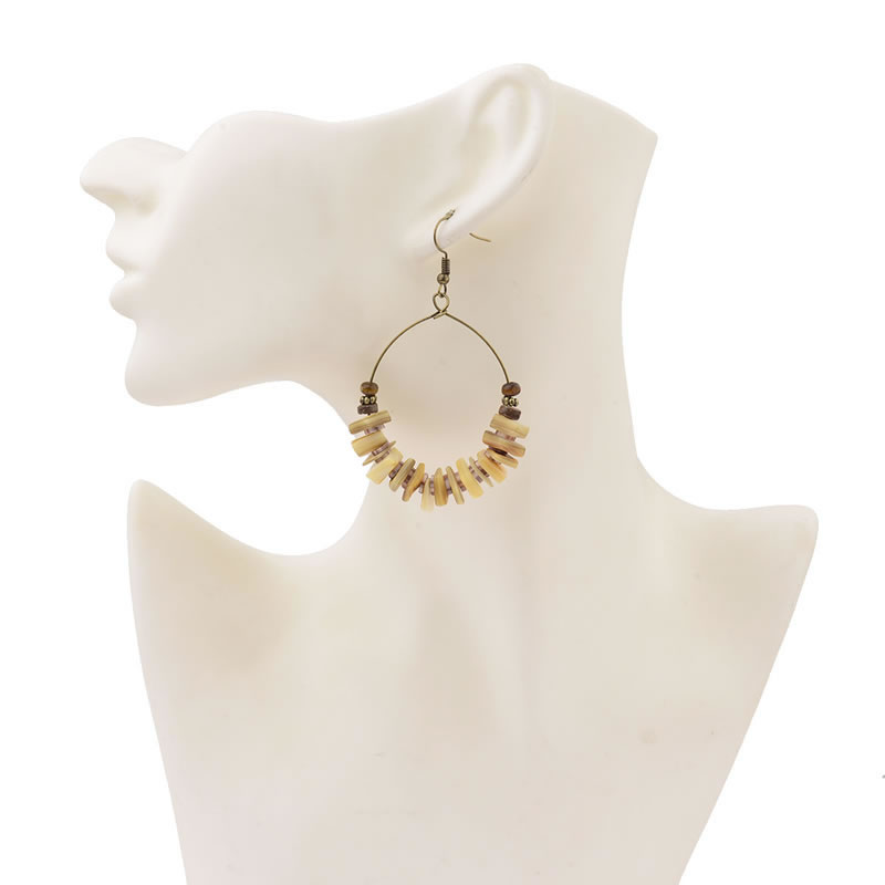 Fashion Yellow Irregular Shape Design Circular Ring Earrings,Drop Earrings