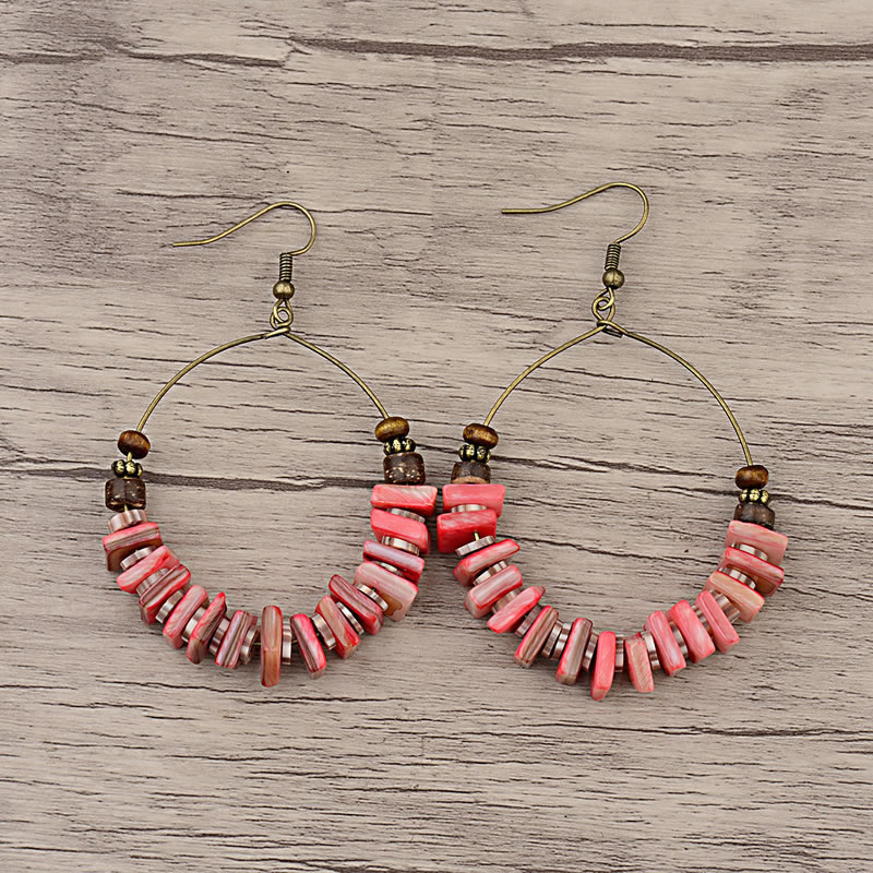 Fashion Pink Irregular Shape Design Circular Ring Earrings,Drop Earrings