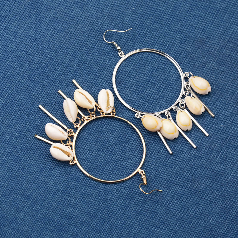 Sweet Silver Color Shells Pendant Decorated Long Earrings,Drop Earrings