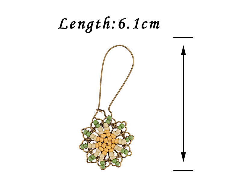 Vinatge Pink+brown Flowers Shape Design Beads Earrings,Drop Earrings